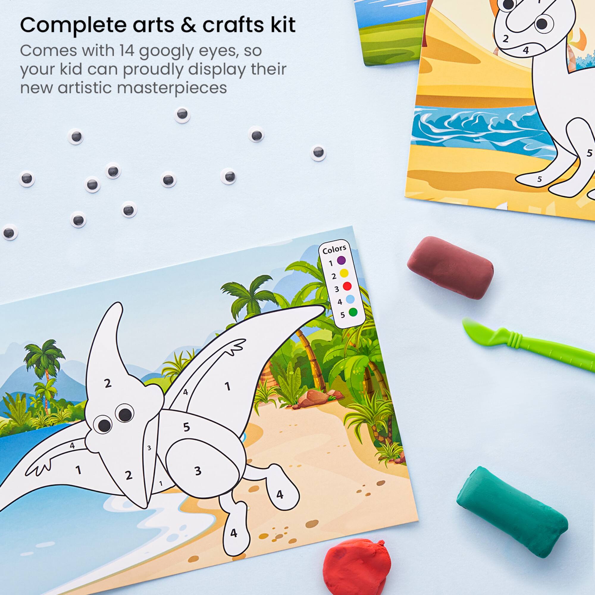 Arteza® Kids Dinosaurs Clay By Numbers Kit
